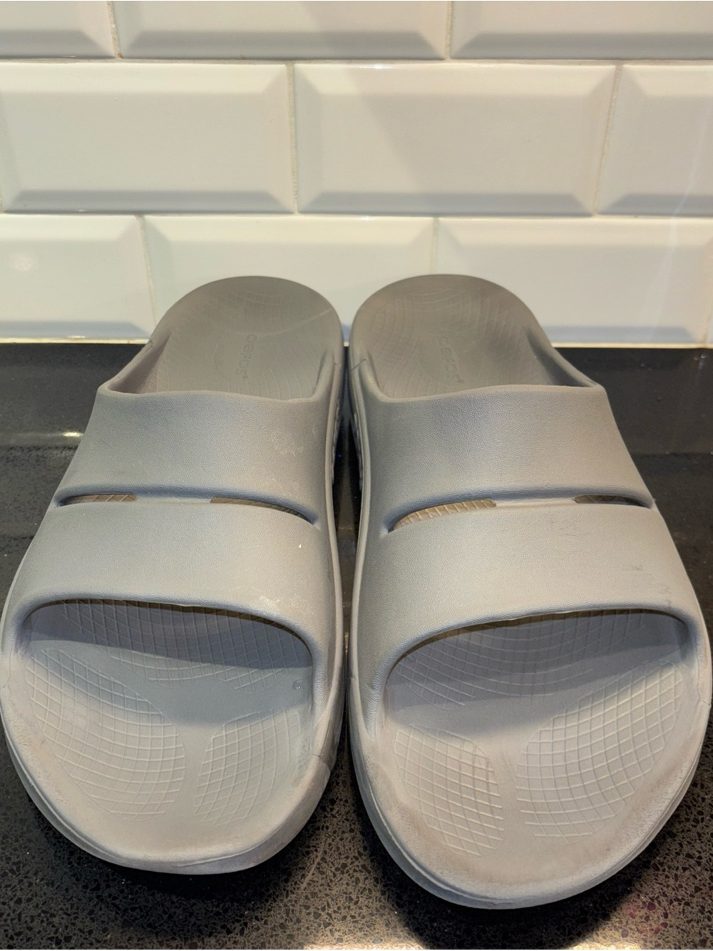 OOFOS OOahh Recovery Slide Size 14 Men’s Gray - Picture 2 of 5